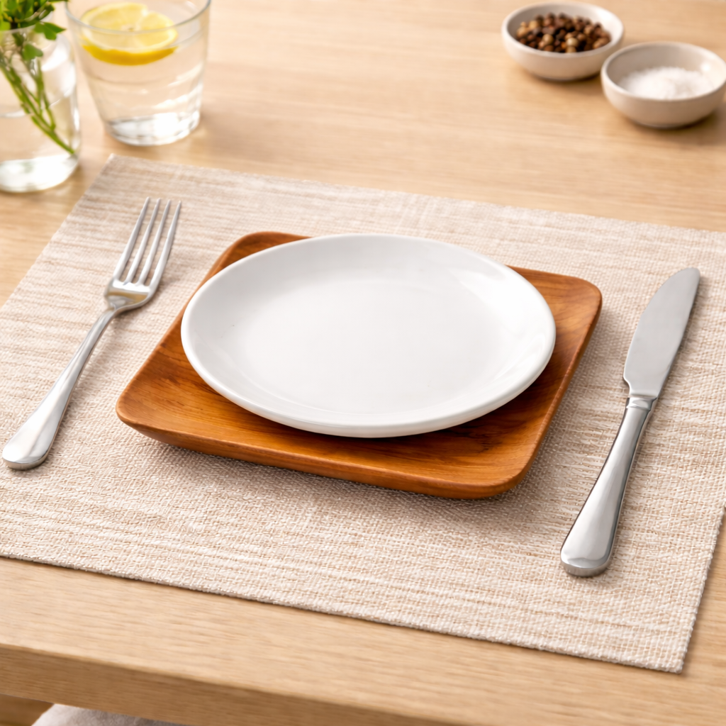 Set de platos de madera